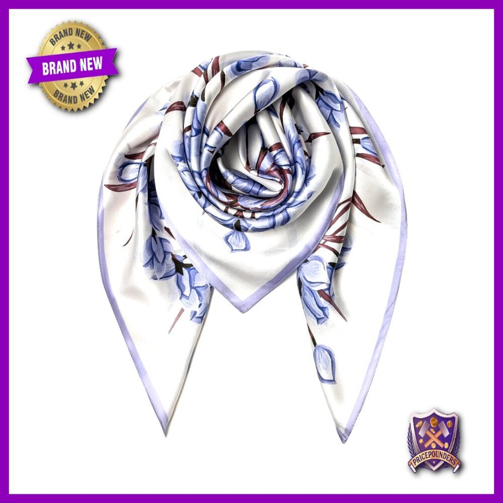 35" Square Mulberry Silk Scarf Shawl Head Wrap Lightweight Versatile